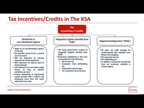The Tax System and Tax Credits in Saudi Arabia “KSA”